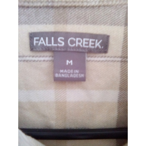 Falls Creek Mens Flannel Tan/Brown  In Sizes ..There's 1 (MED)  & 2 (3X) - Picture 2 of 4